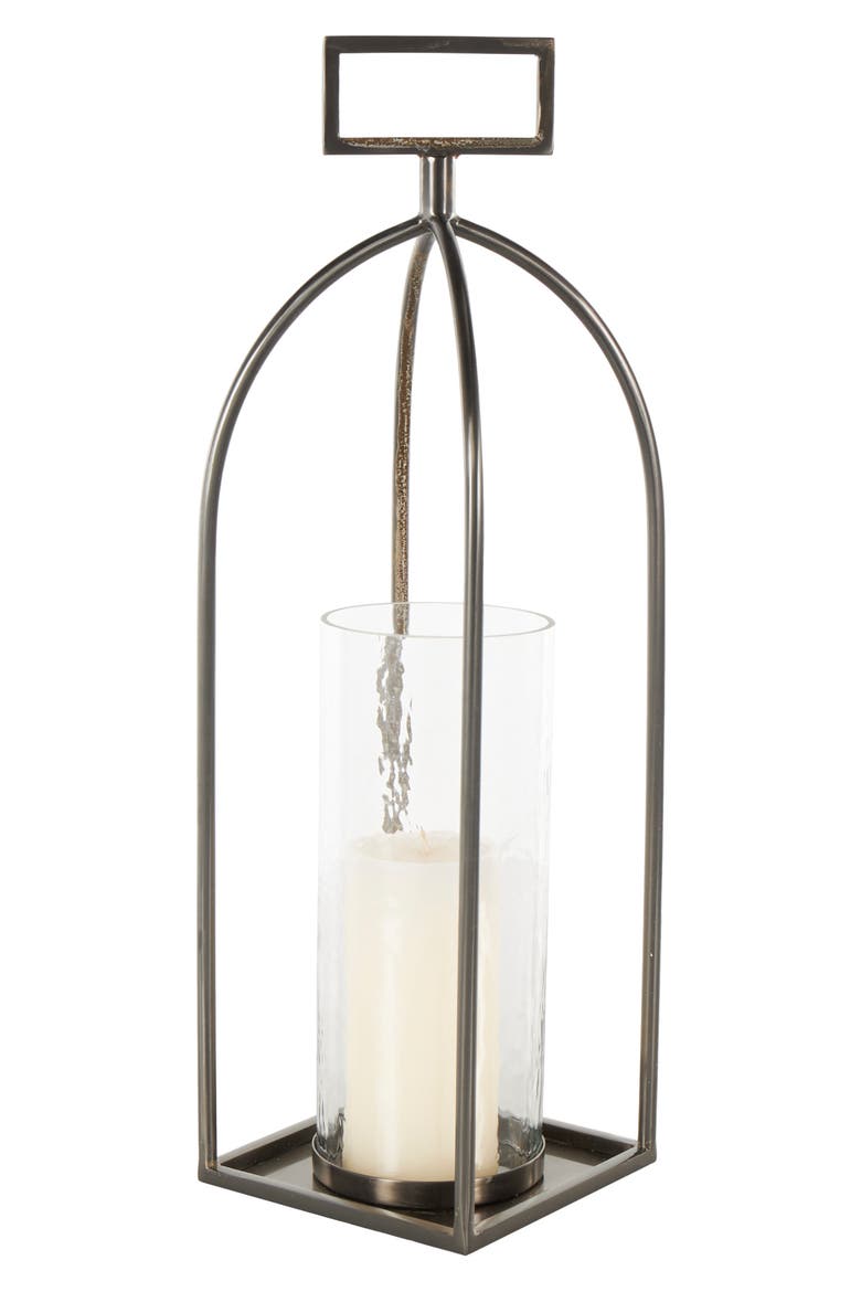 Metal Candle Lantern, Main, color, SILVER