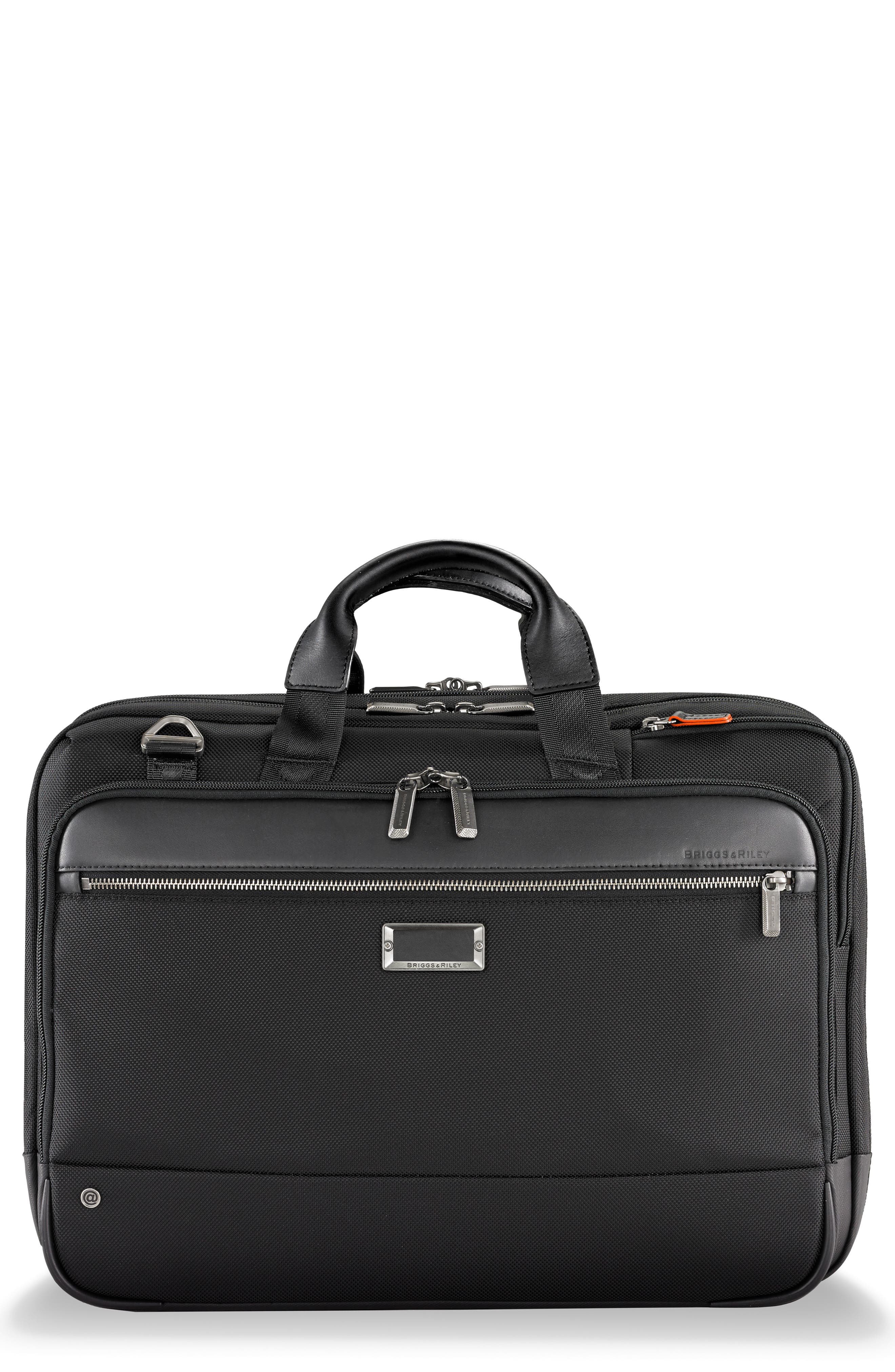 Briggs & Riley @work Large Expandable Ballistic Nylon Laptop Briefcase with RFID Pocket, Main, color, 
