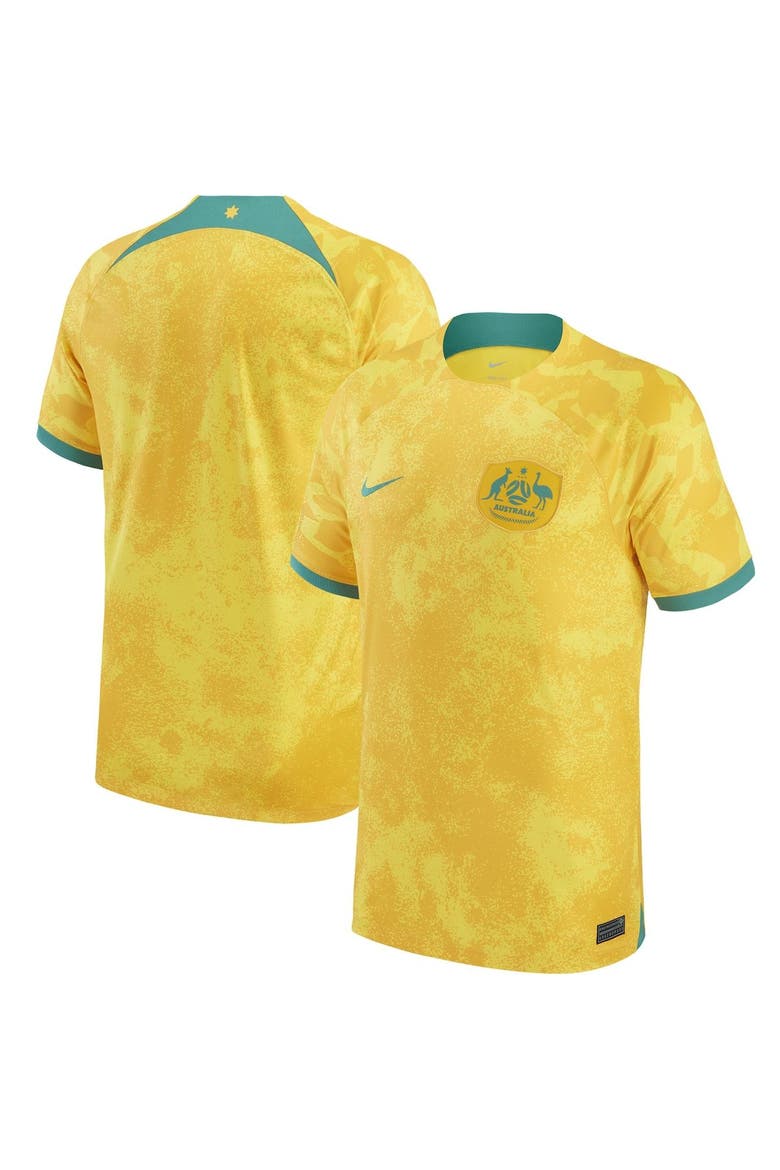Men's Nike Yellow Australia National Team 2022/23 Home Replica Jersey, Main, color, Yellow