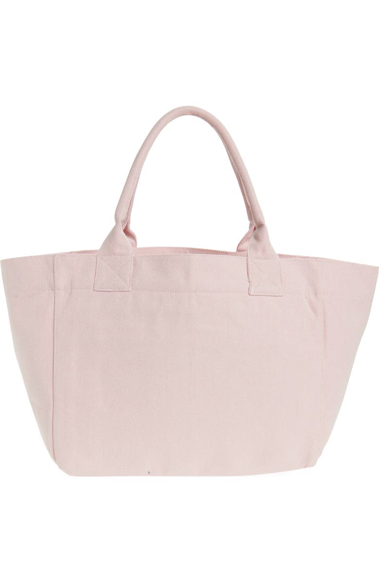 Ganni Medium Trapeze Canvas Shopper Bag, Alternate, color, Egret