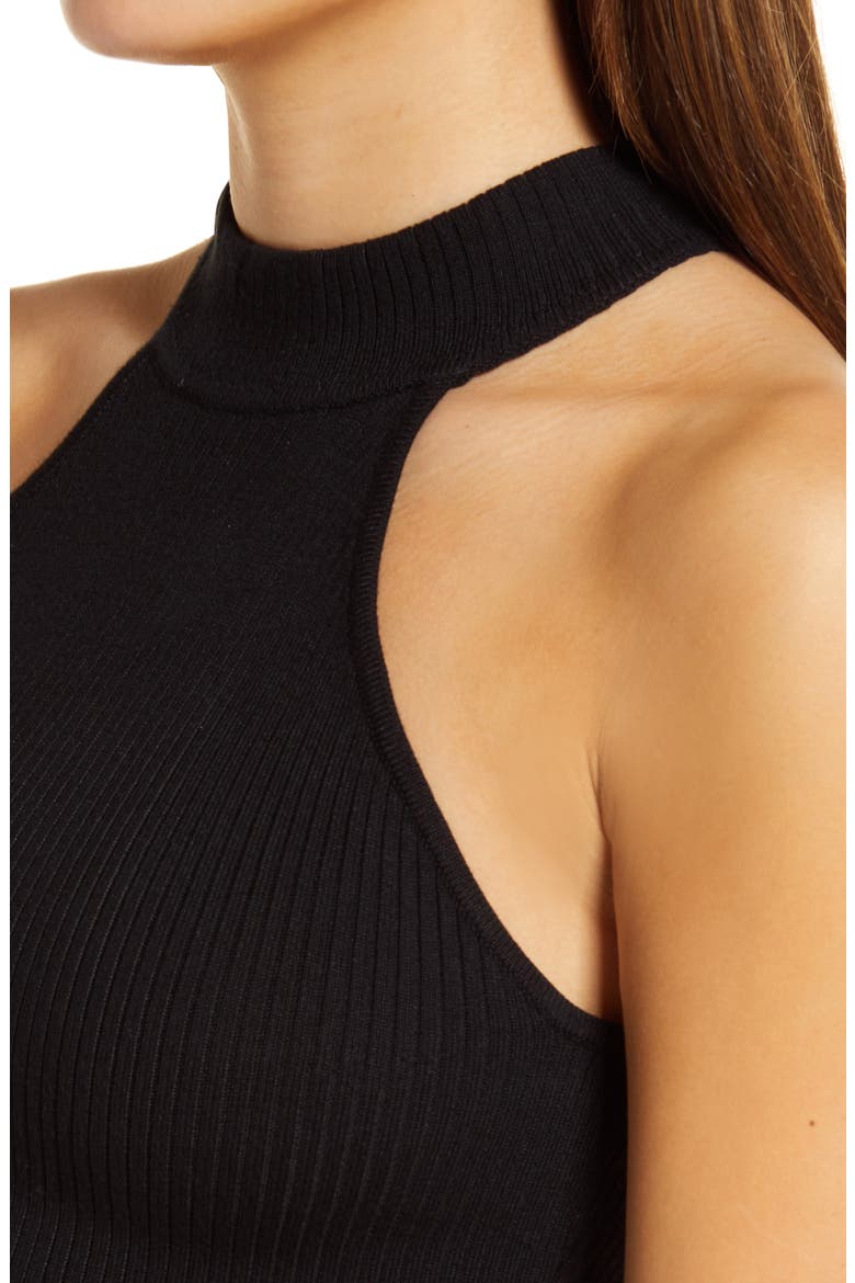 Mock Neck Racerback Tank, Alternate, color, JET BLACK