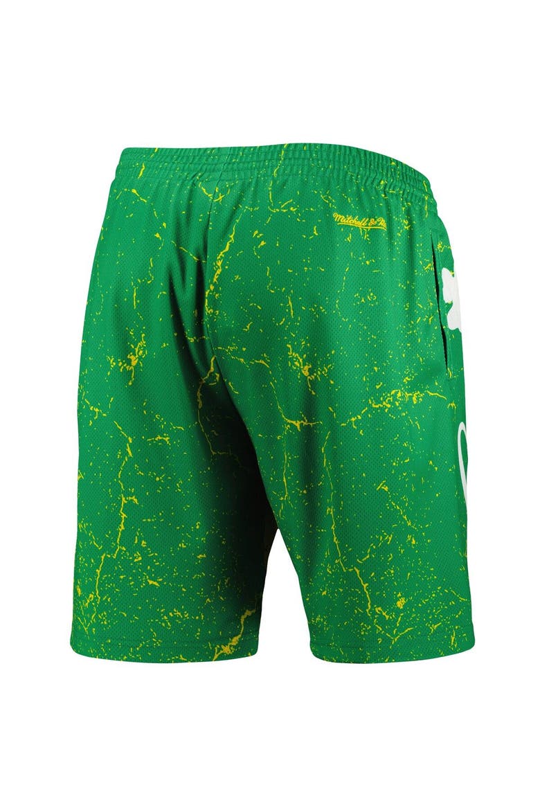 Men's Mitchell & Ness Larry Bird Green Boston Celtics Hardwood Classics Player Burst Shorts, Alternate, color, Kelly Green