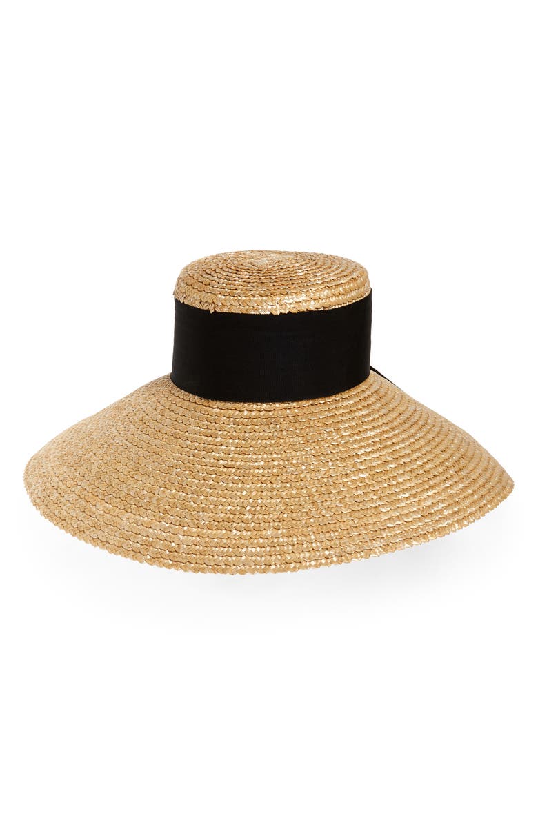 Eugenia Kim Mirabel UPF Straw Hat, Main, color, Natural/ Black