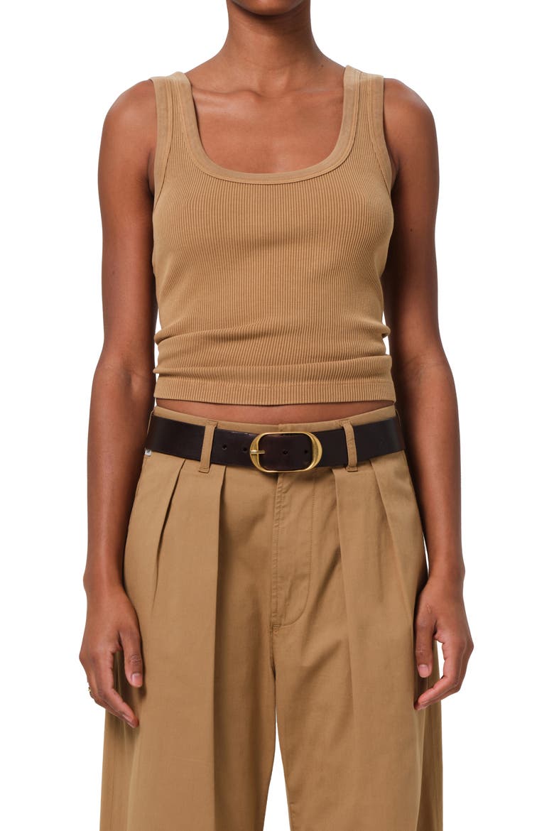 Faye Rib Organic Cotton Blend Crop Tank, Main, color, MARCONA