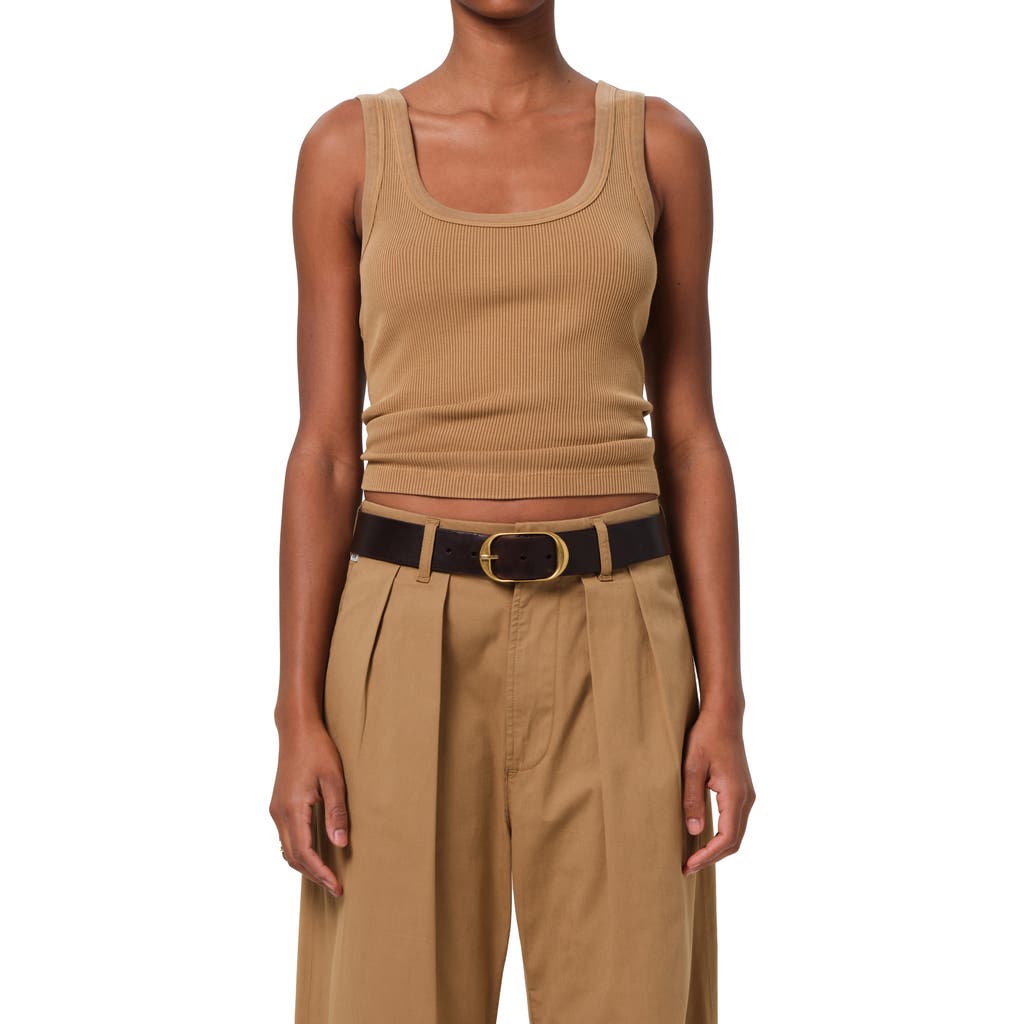 Citizen Of Humanity Citizens Of Humanity Faye Rib Organic Cotton Blend Crop Tank In Marcona