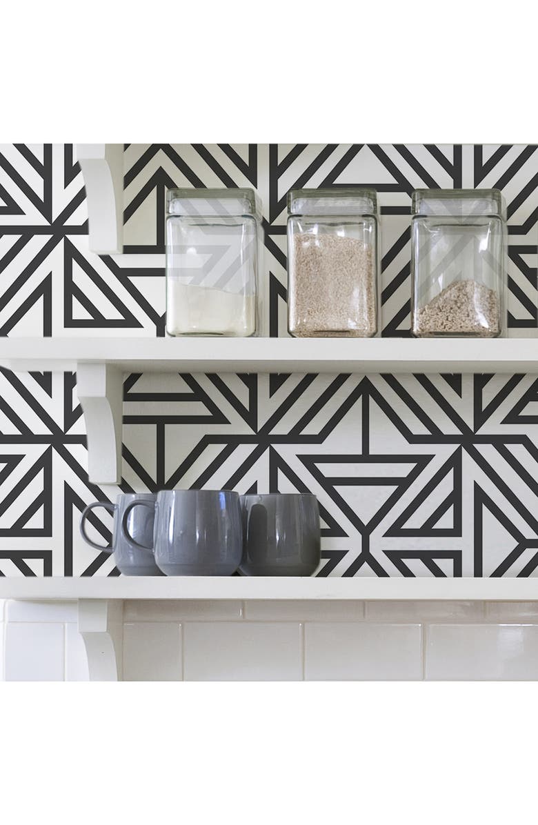 Wallpops Black Linear Peel & Stick Wallpaper, Alternate, color, Black