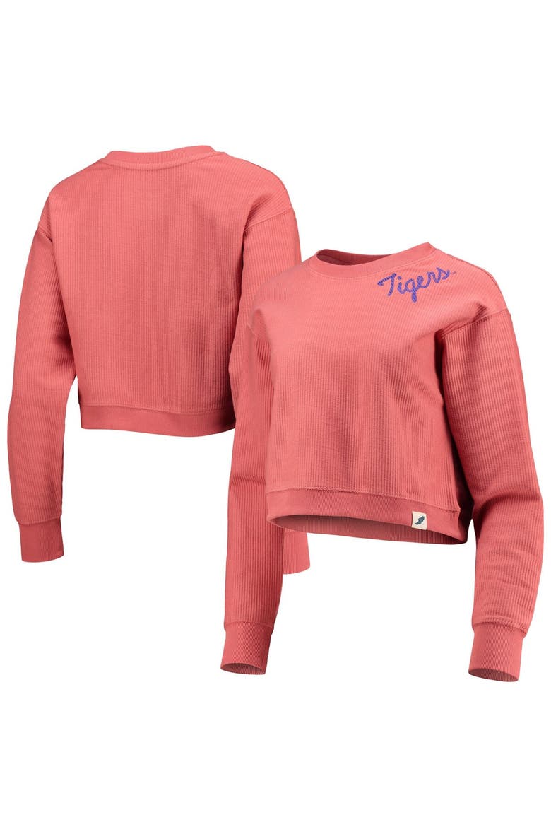 Women's League Collegiate Wear Orange Clemson Tigers Corded Timber Cropped Pullover Sweatshirt, Main, color, Orange