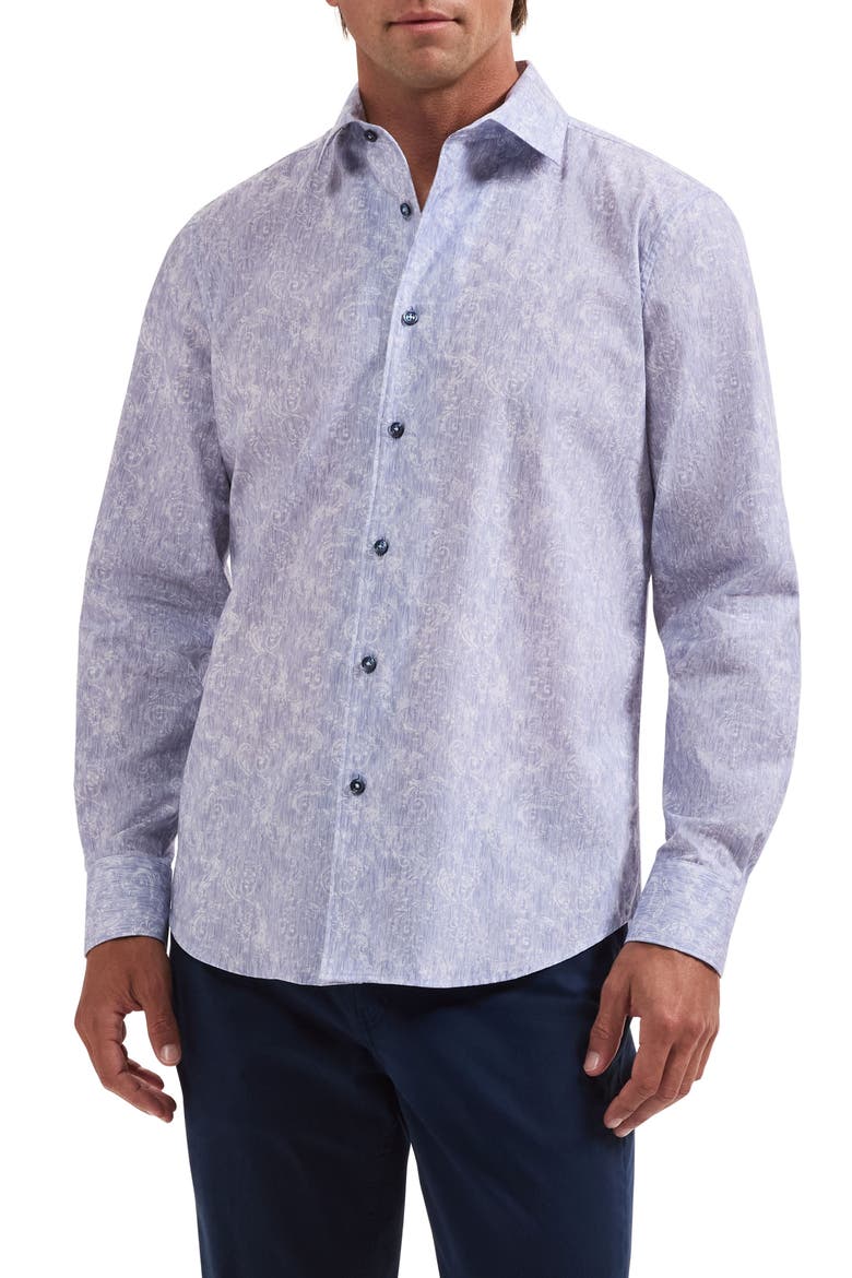 Alvin Paisley Cotton Shirt, Main, color, AIR BLUE