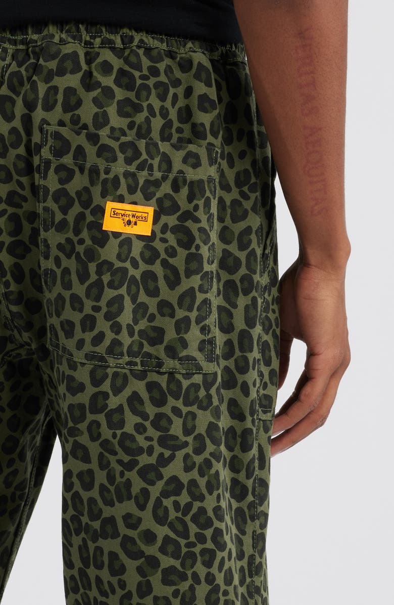 Service Works Leopard Print Cotton Canvas Chef Pants, Alternate, color,