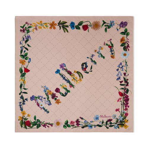 Mulberry Silk Wild Floral Square Scarf In Blossom Pink