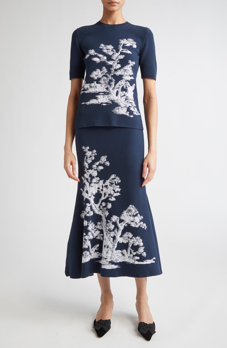 Erdem Etching Jacquard Knit Top, Alternate, color, 