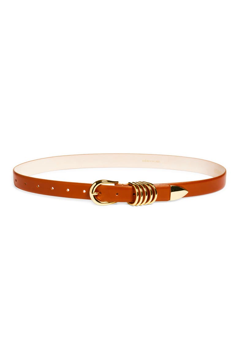 Hollyhock Leather Belt, Main, color, TERRE/ GOLD