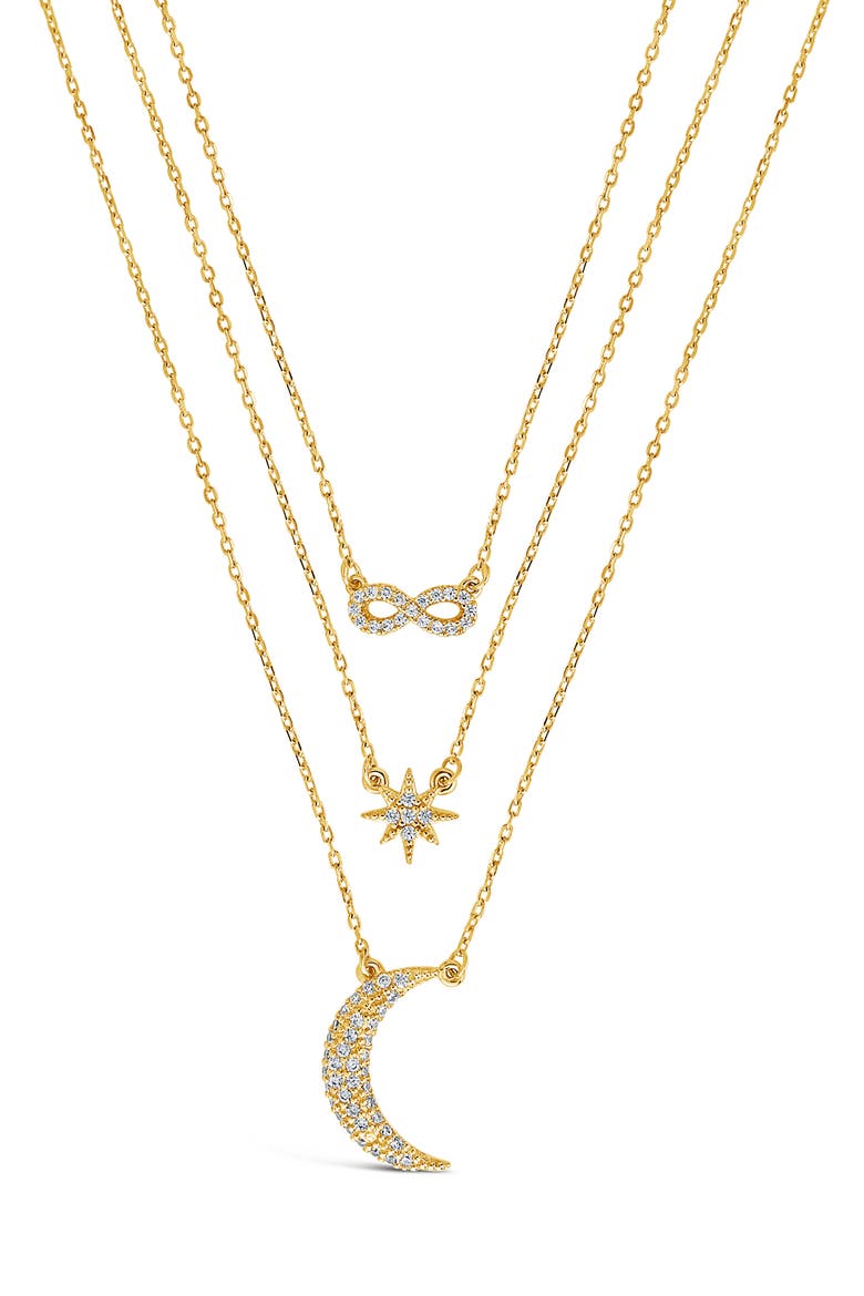 Celestial Layered Pendant Necklace, Alternate, color, GOLD