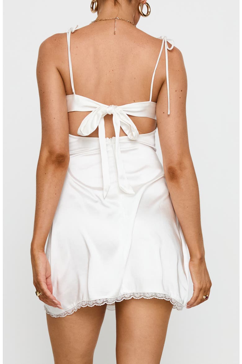 Wayzer Satin Minidress, Alternate, color, WHITE