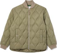 Lacoste Water Repellent Quilted Bomber Jacket