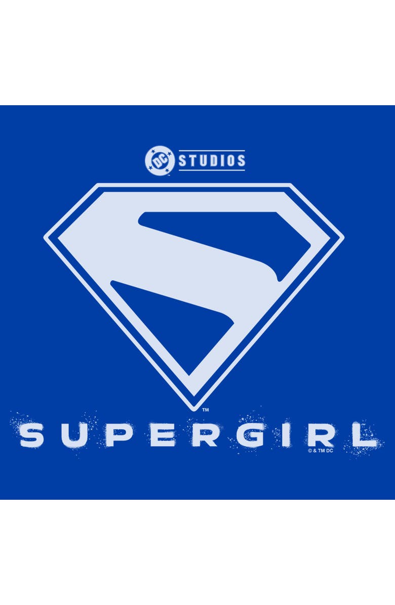 Supergirl Men's Supergirl Official Shield White Logo Graphic T-Shirt, Alternate, color, Royal Blue