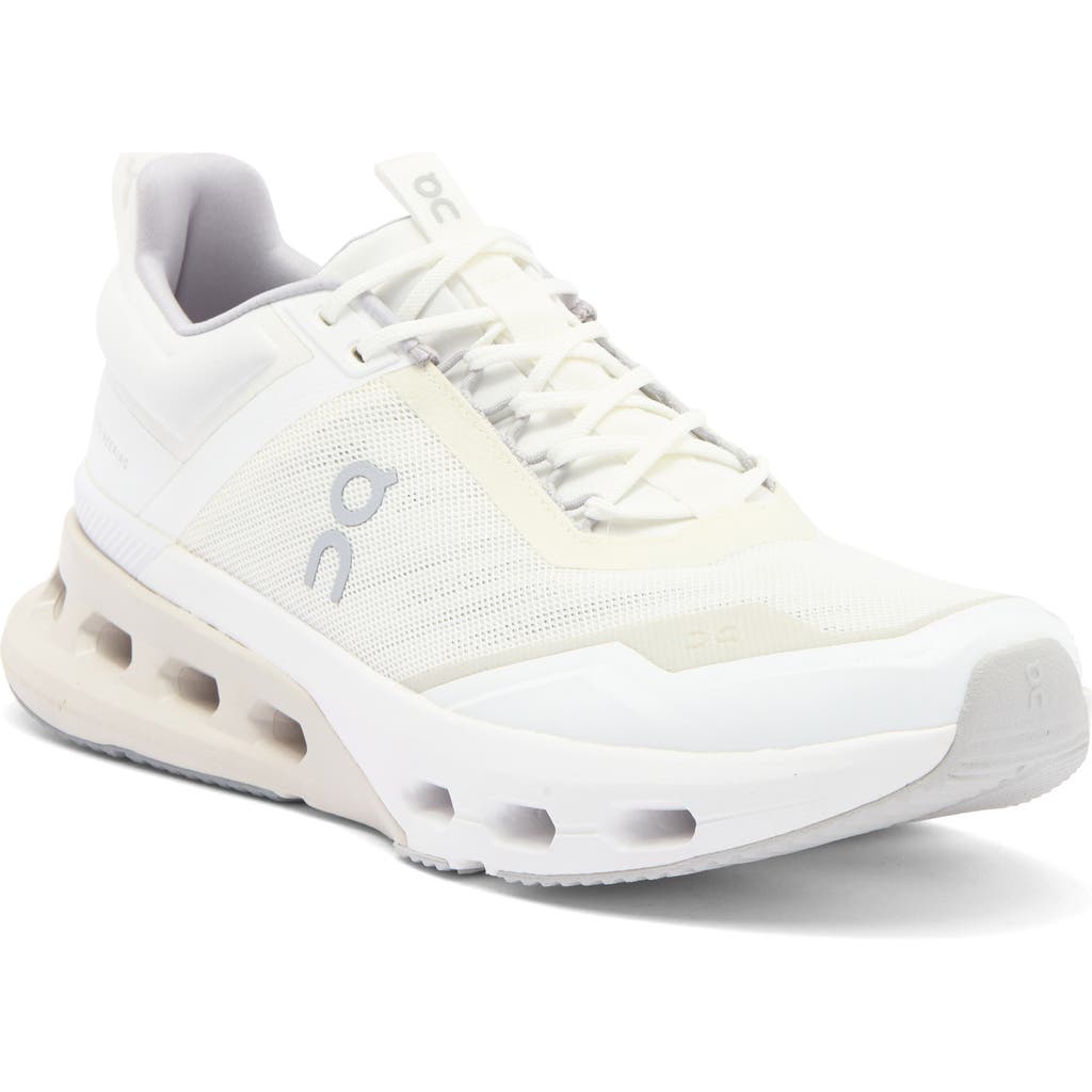 On Cloudnova X Rubber-trimmed Mesh Running Sneakers In White/glacier