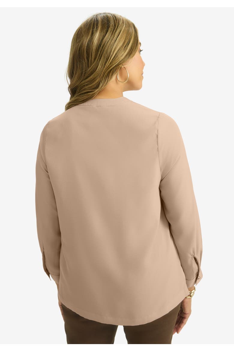 Button Front Chest Pocket Blouse, Alternate, color, NEW KHAKI