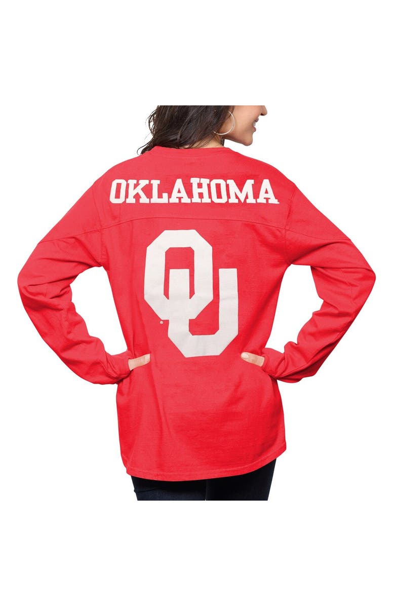 PRESSBOX Women's Pressbox Crimson Oklahoma Sooners The Big Shirt Oversized Long Sleeve T-Shirt, Main, color, Crimson