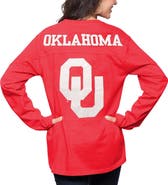 PRESSBOX Women's Pressbox Crimson Oklahoma Sooners The Big Shirt Oversized Long Sleeve T-Shirt