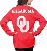 PRESSBOX Women's Pressbox Crimson Oklahoma Sooners The Big Shirt Oversized Long Sleeve T-Shirt