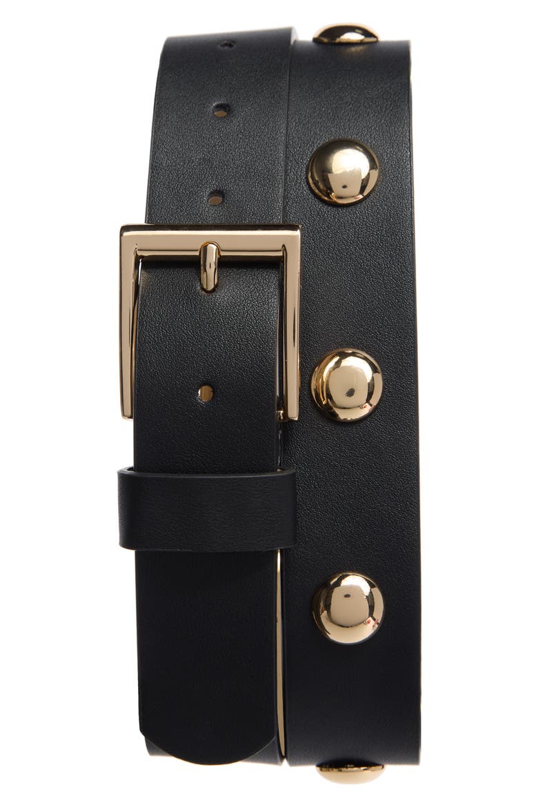 Done Stud Grommet Belt, Main, color, BLACK-GOLD