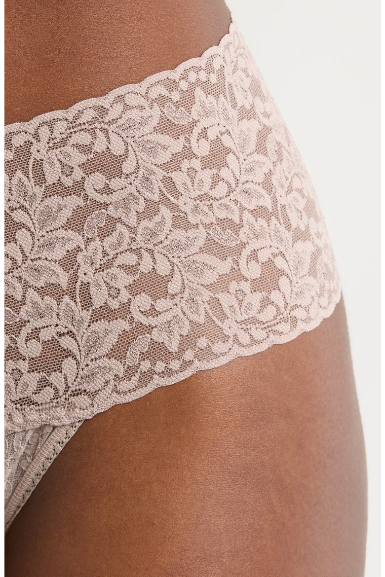 Retro High Waist Thong, Alternate, color, TAUPE