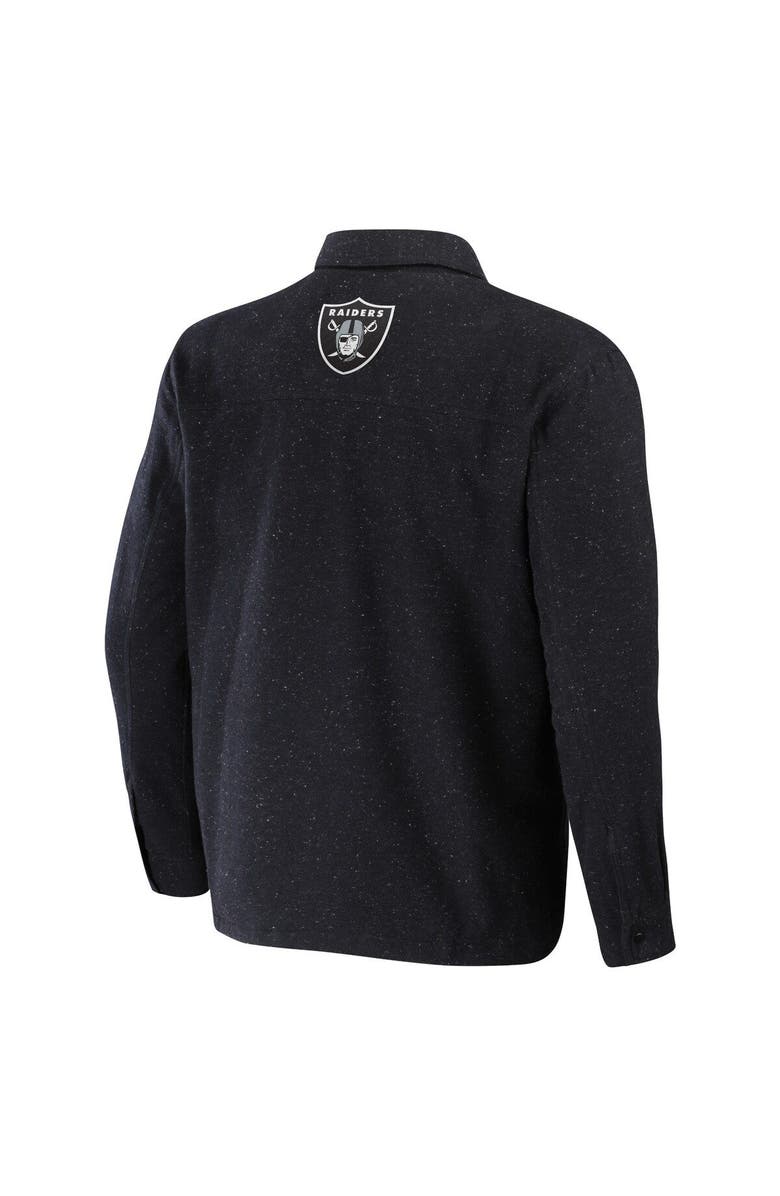 NFL X DARIUS RUCKER Men's NFL x Darius Rucker Collection by Fanatics Charcoal Las Vegas Raiders Shacket Full-Snap Jacket, Alternate, color, Charcoal