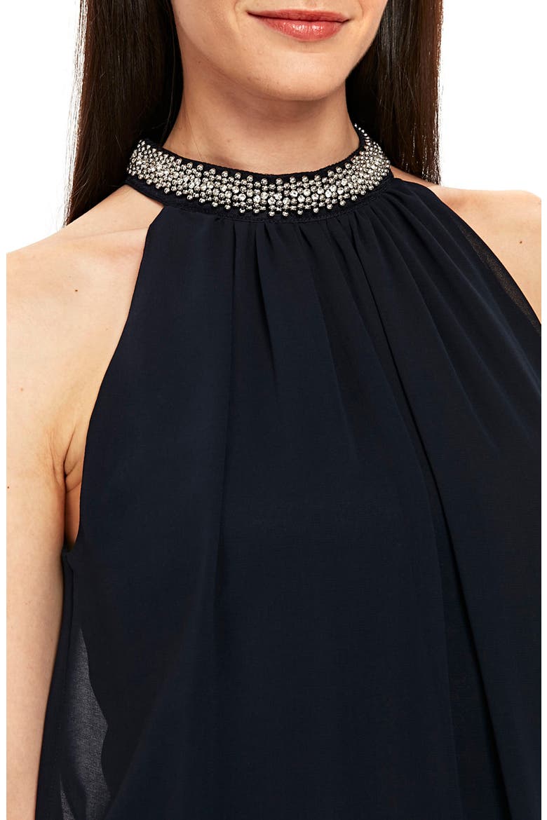Embellished Neck Shift Dress, Alternate, color, NAVY