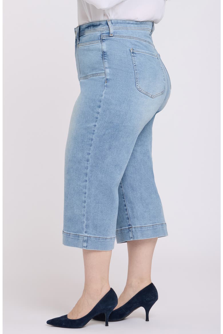 Brigitte Patch Pocket Wide Leg Capri Jeans, Alternate, color, MIST SPRINGS