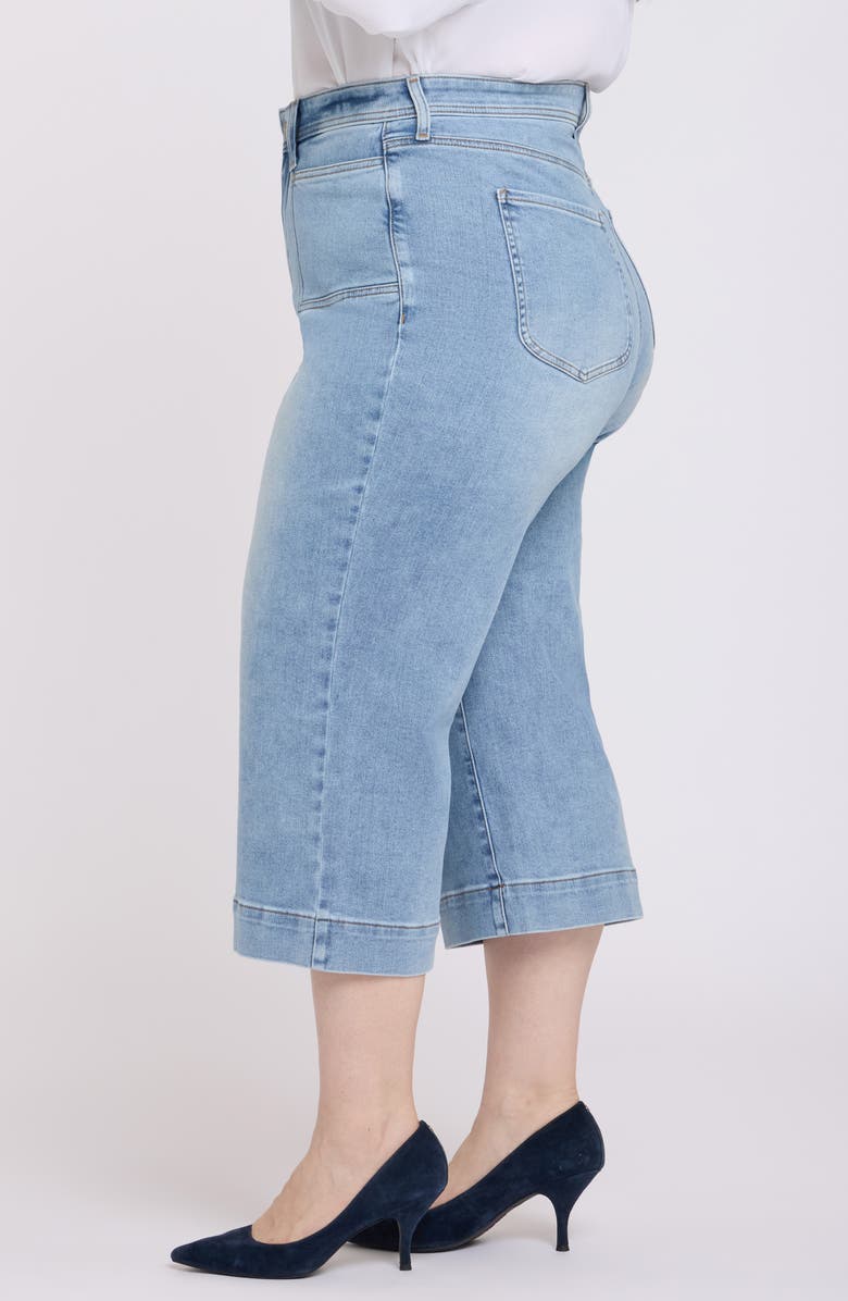 NYDJ Brigitte Patch Pocket Wide Leg Capri Jeans, Alternate, color, Mist Springs