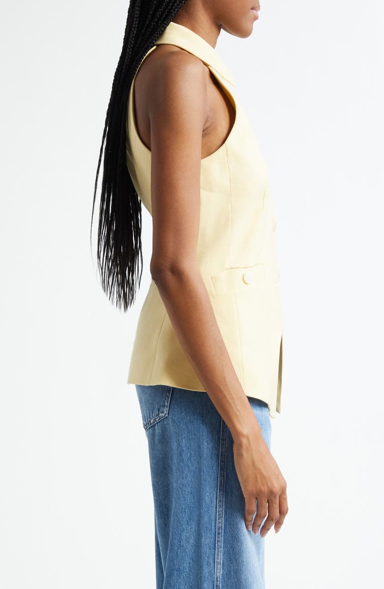 Veronica Beard Orlinda Linen Blend Vest, Alternate, color, Chamomile