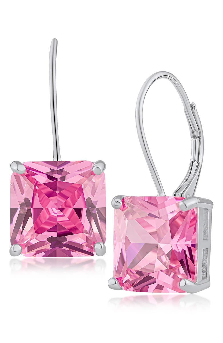 CZ by Kenneth Jay Lane Asscher Cut Cubic Zirconia Drop Earrings, Main, color, 