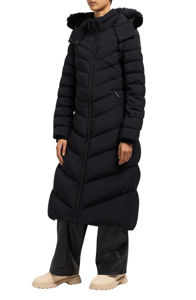 Moose Knuckles Cooper Lake Water Repellent 800 Fill Power Down Puffer Coat with Removable Genuine Shearling Trim, Alternate, color, 