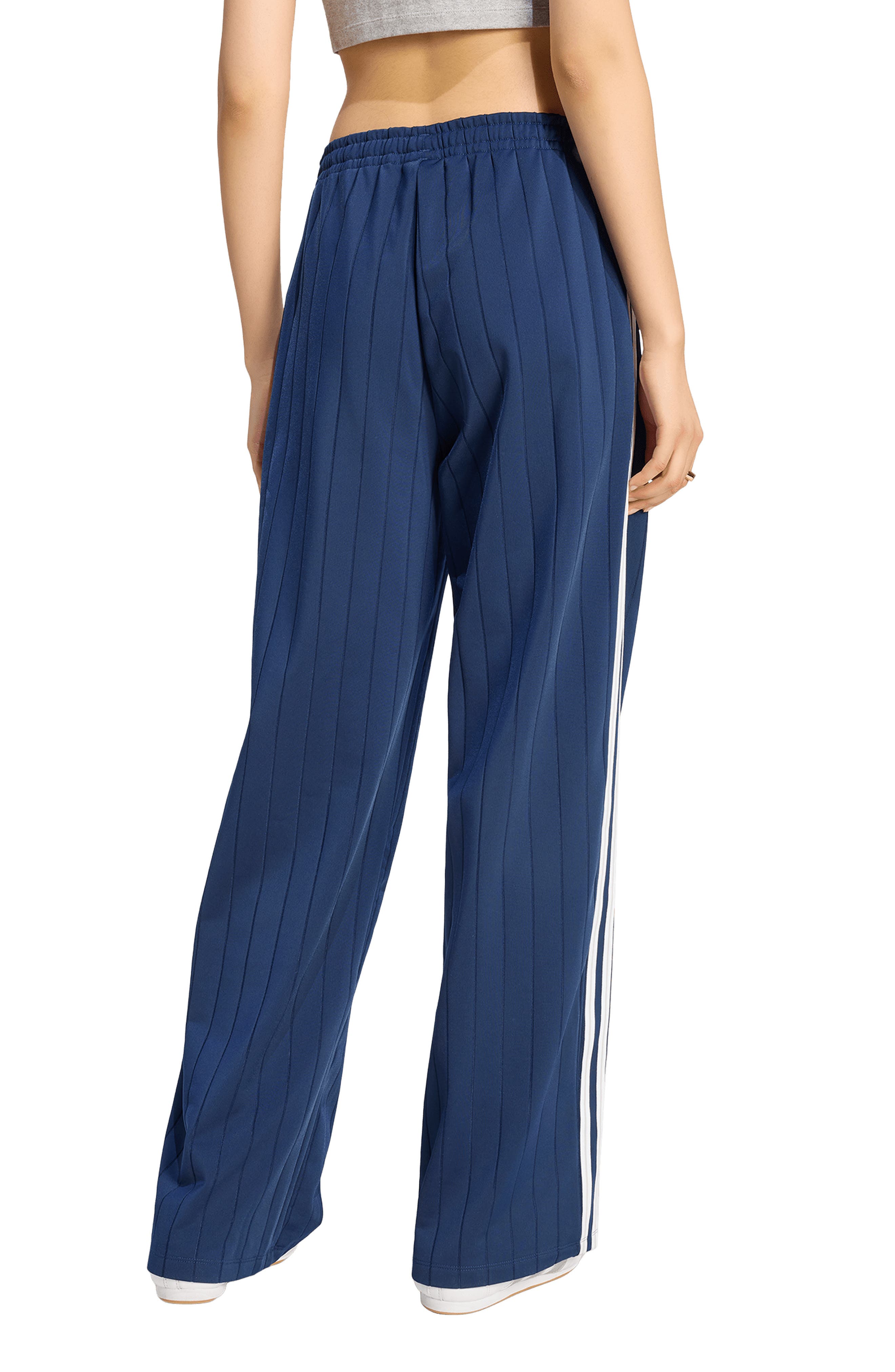Pinstripe Wide Leg Track Pants (Women) | Nordstrom