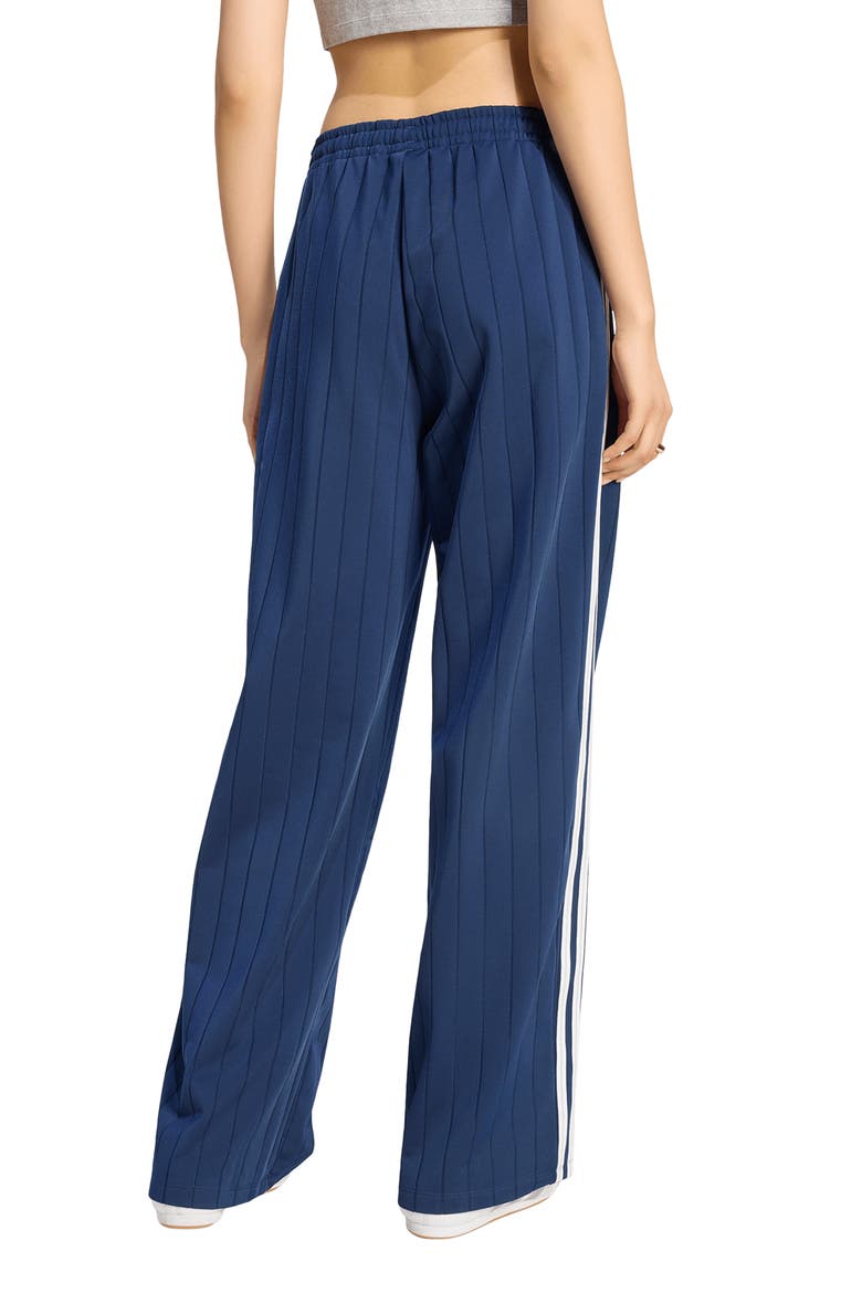Pinstripe Wide Leg Track Pants, Alternate, color, NIGHT INDIGO/ WHITE/ GREY TWO