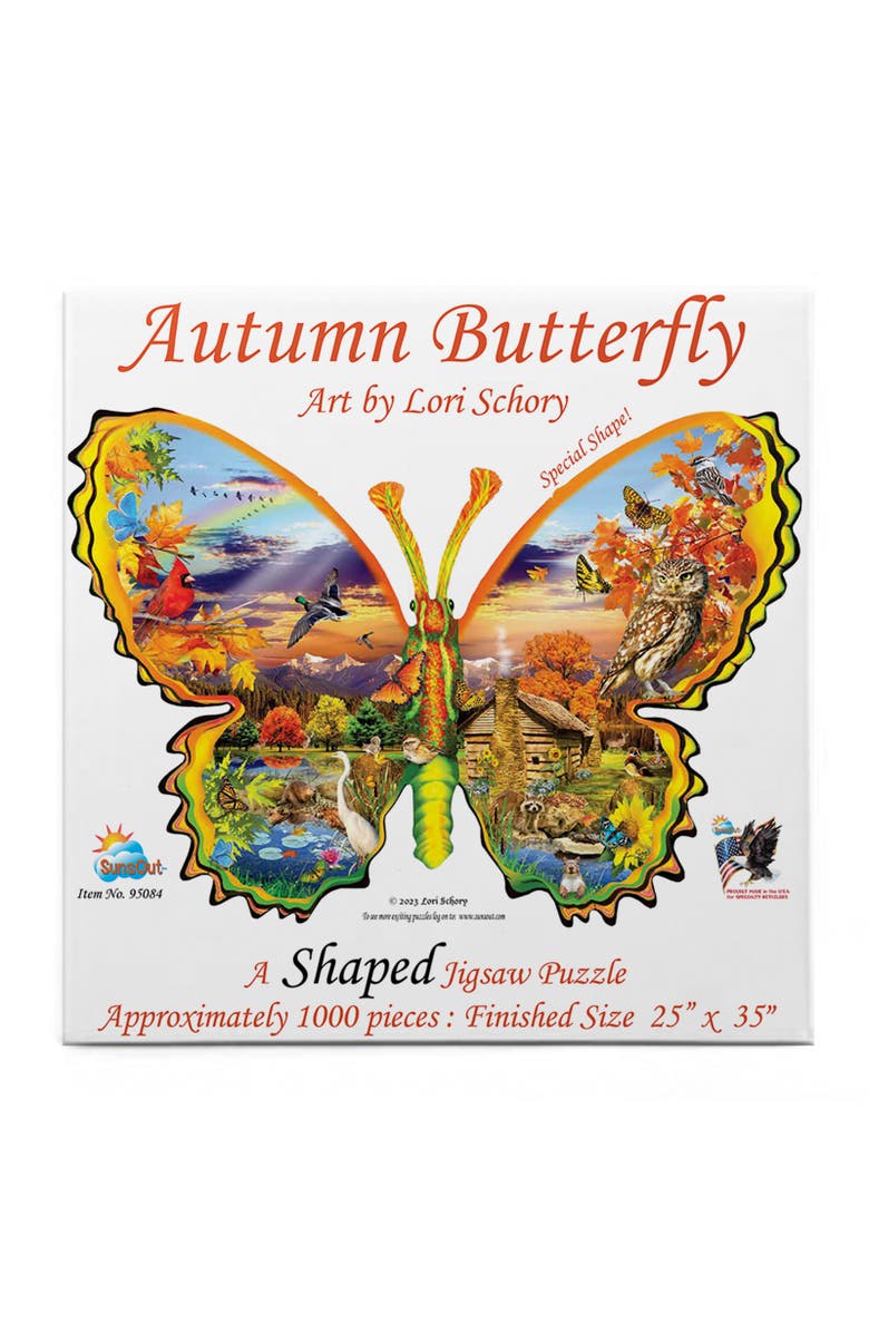 Sunsout Autumn Butterfly 1000 piece Jigsaw Puzzle for Adults Special Shape, Alternate, color, Multicolor