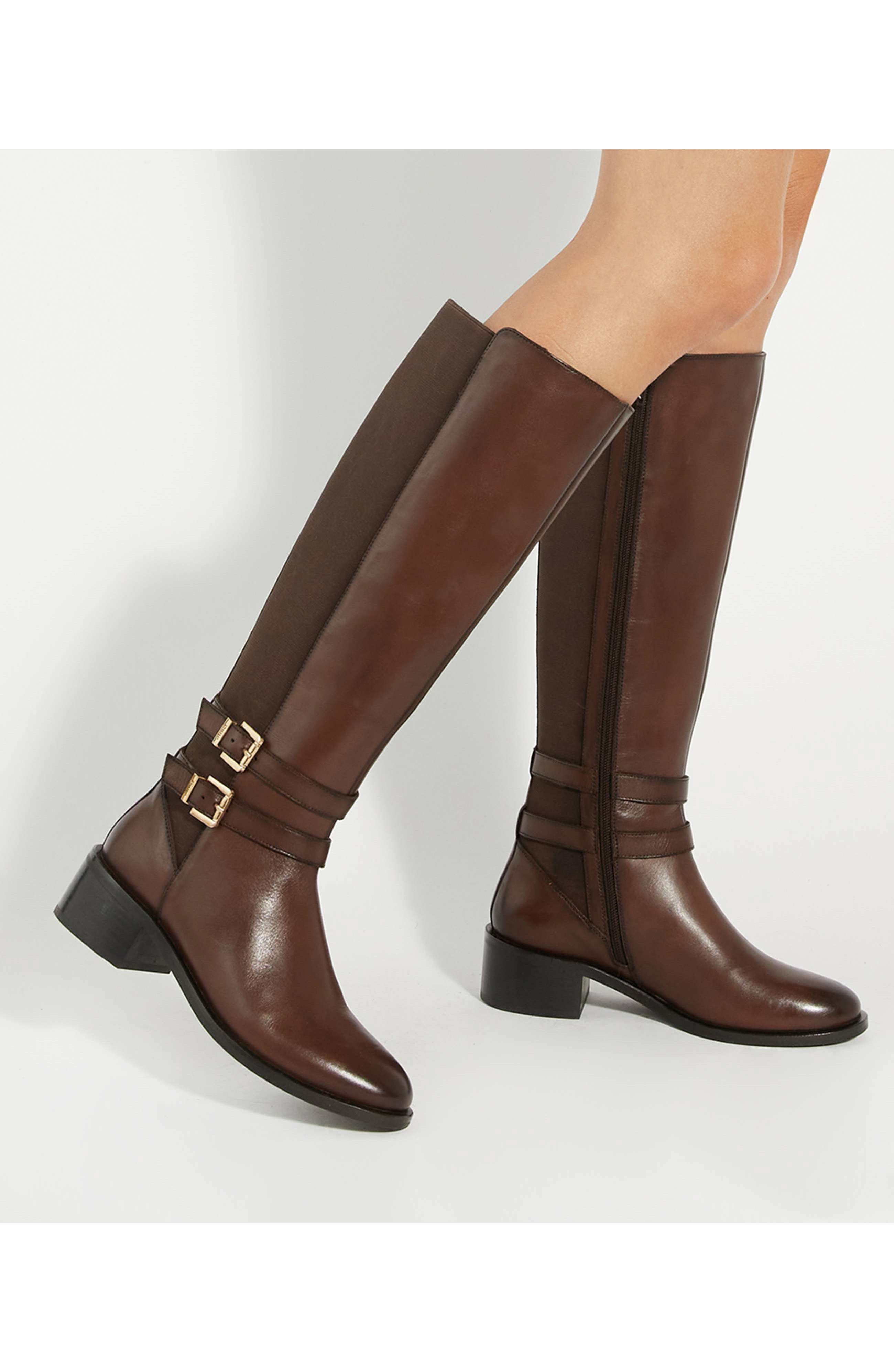 Dune London Tatter Knee High Boot, Alternate, color, Brown