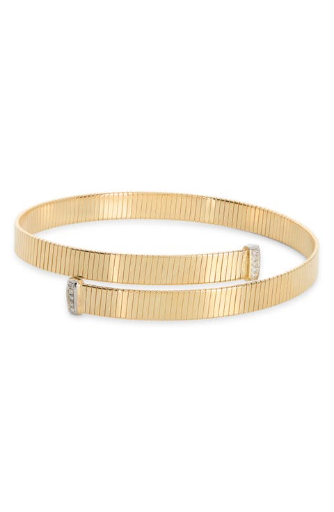 Diamond Ribbed Cuff Bracelet