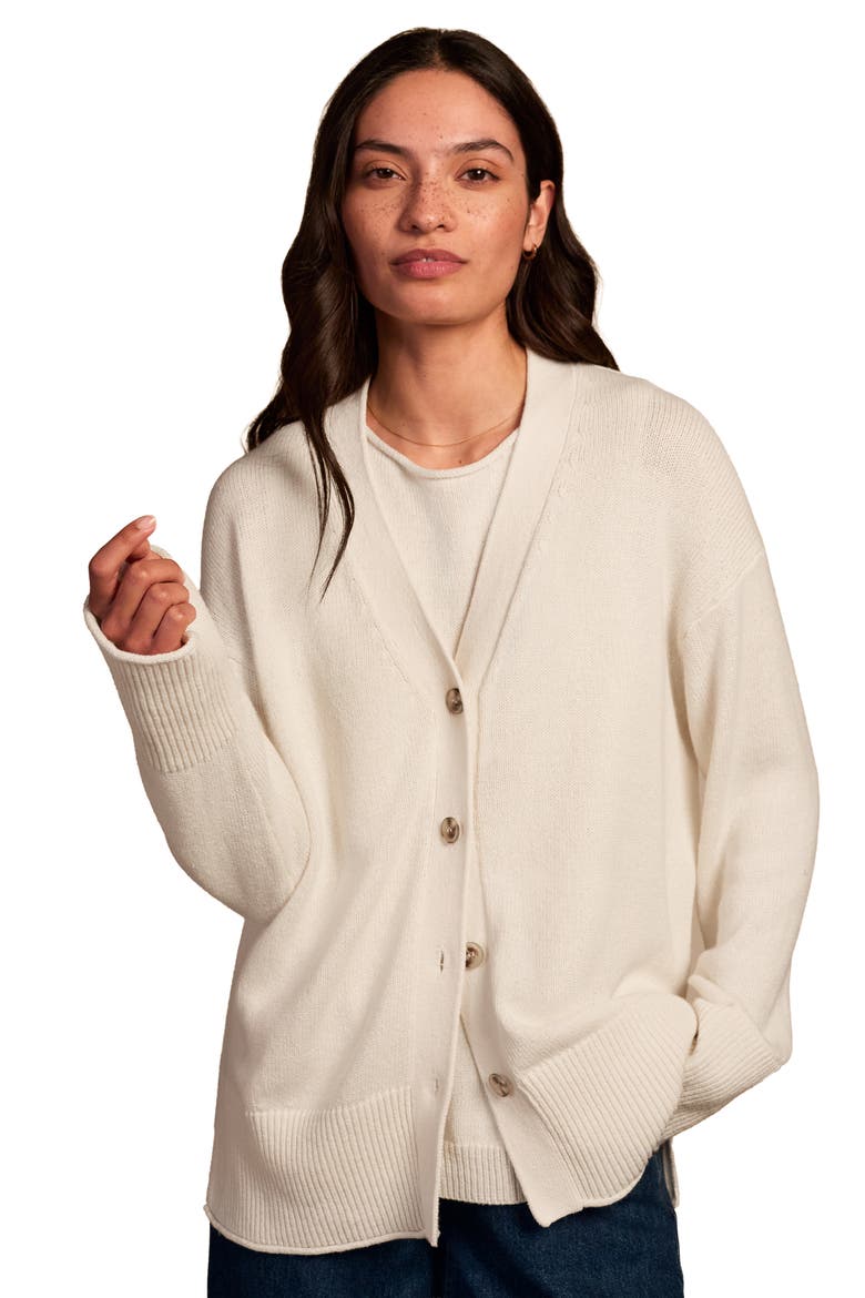 Drop Shoulder Slouch Cardigan, Main, color, Ecru