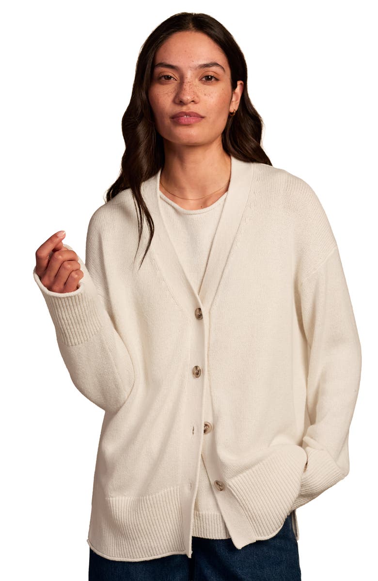 Celtic & Co. Drop Shoulder Slouch Cardigan, Main, color, Ecru