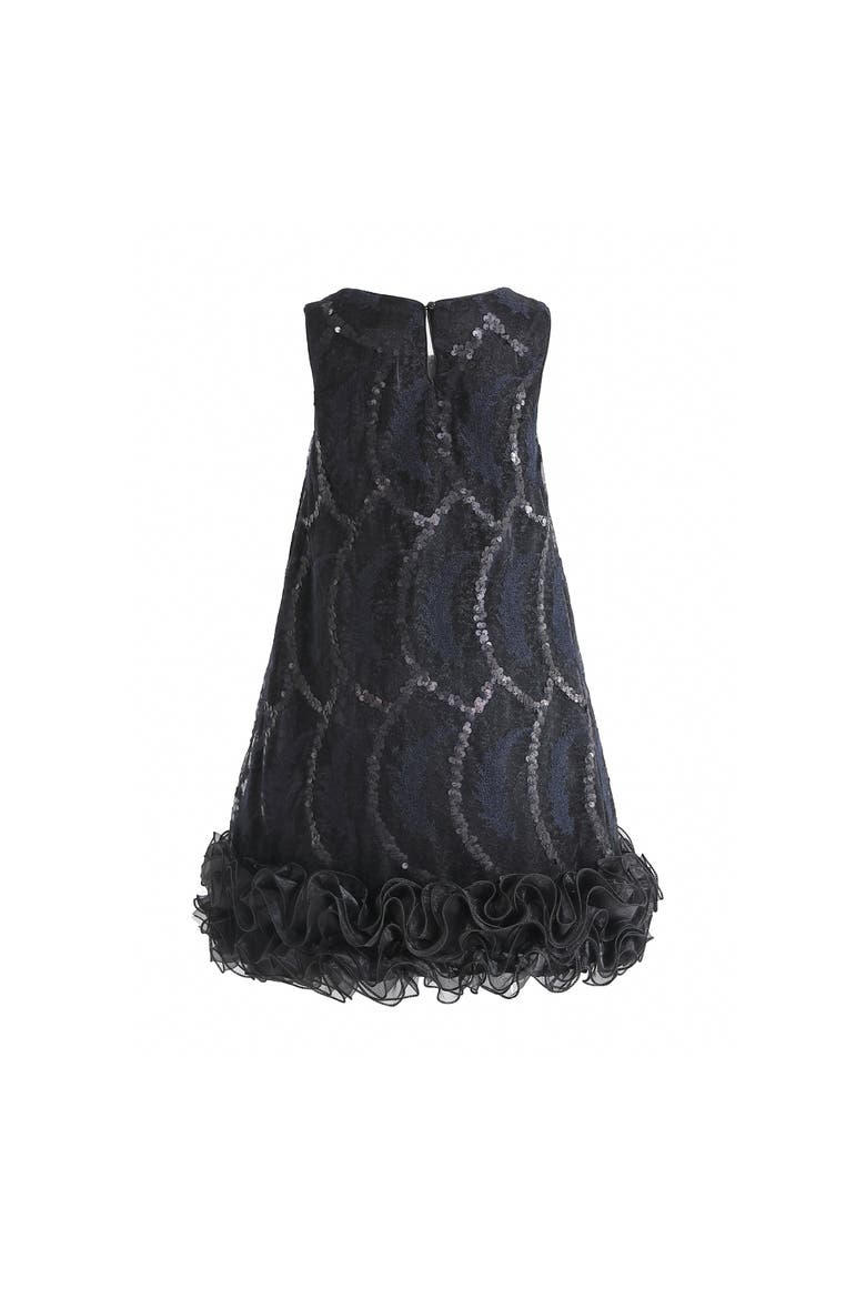 Miora Ruffle Sequin Dress, Alternate, color, Black