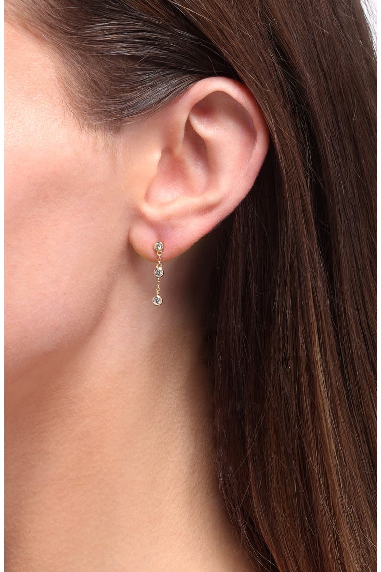 Demi-Fine Crystal Drop Earrings, Alternate, color, GOLD/ CLEAR
