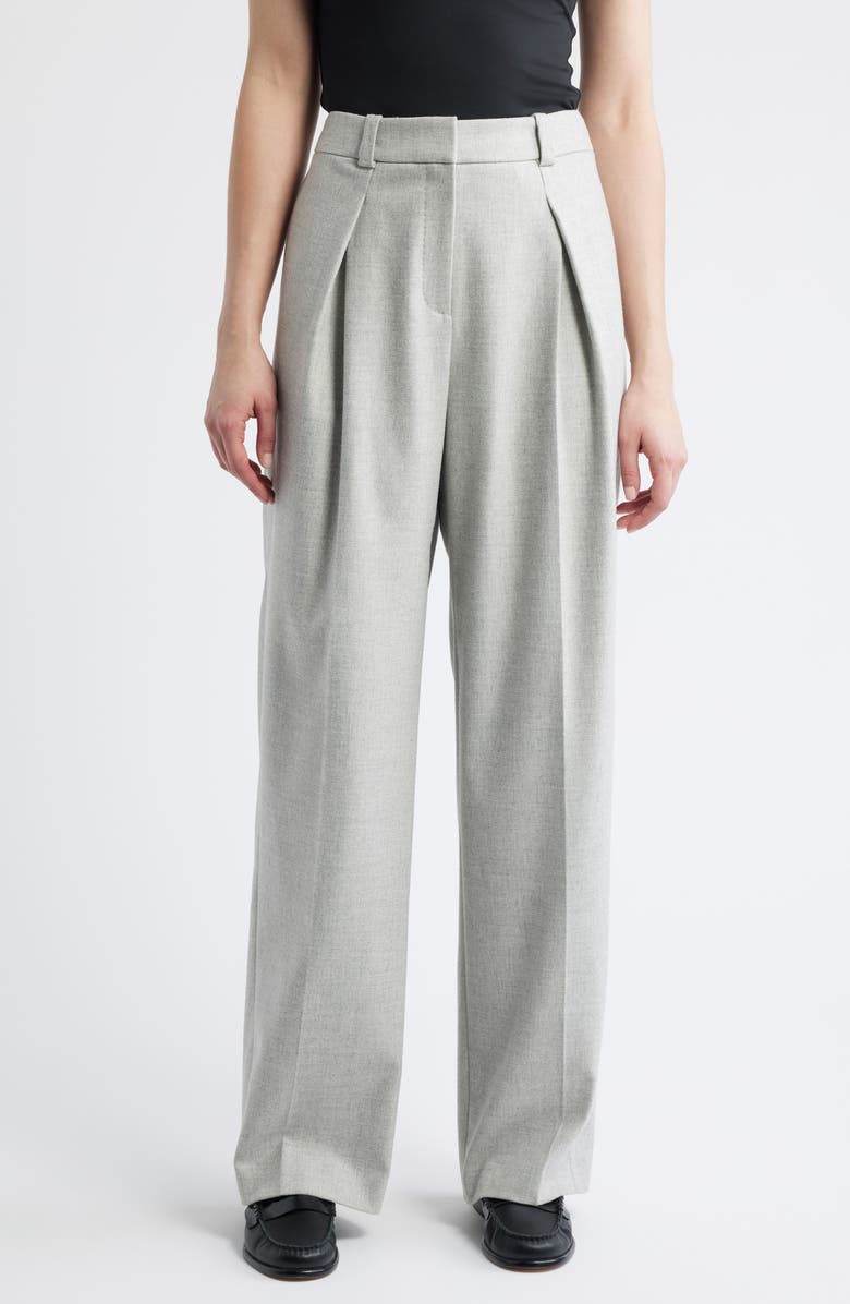 BOSS Orange Taflong Pleated Wide Leg Pants, Main, color, Light/ Pastel Grey