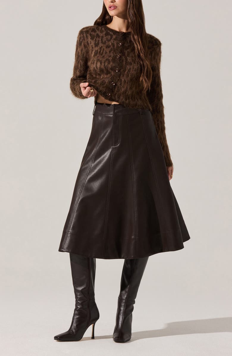 ASTR the Label Katria Fuzzy Cheetah Print Cardigan, Alternate, color, Brown Cheetah Print