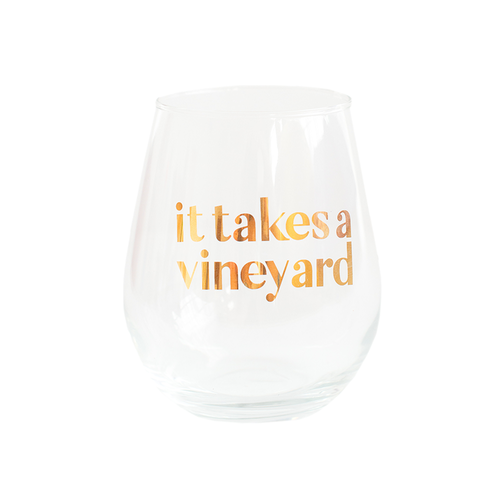 Jollity & Co "it Takes A Vineyard" Wine Glass In Assorted Pre-pack