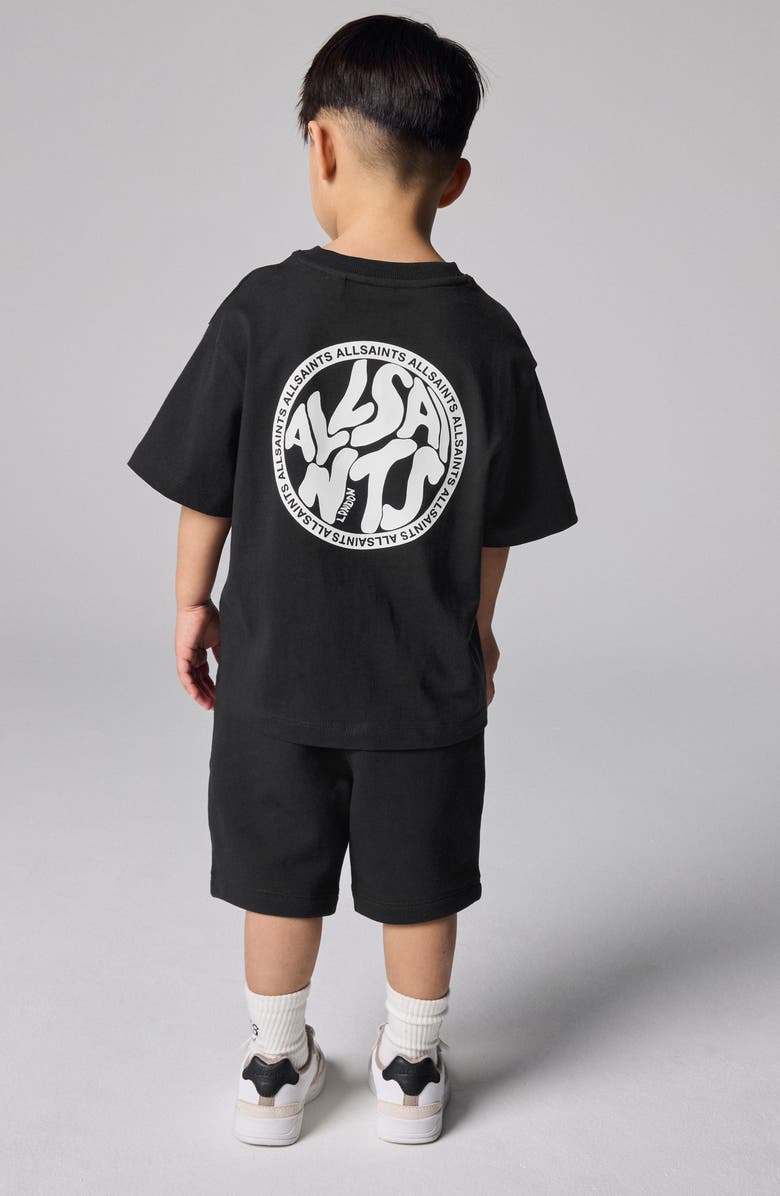 smALLSAINTS by ALLSAINTS Kids' Distortion Graphic T-Shirt & Shorts Set, Alternate, color, Black