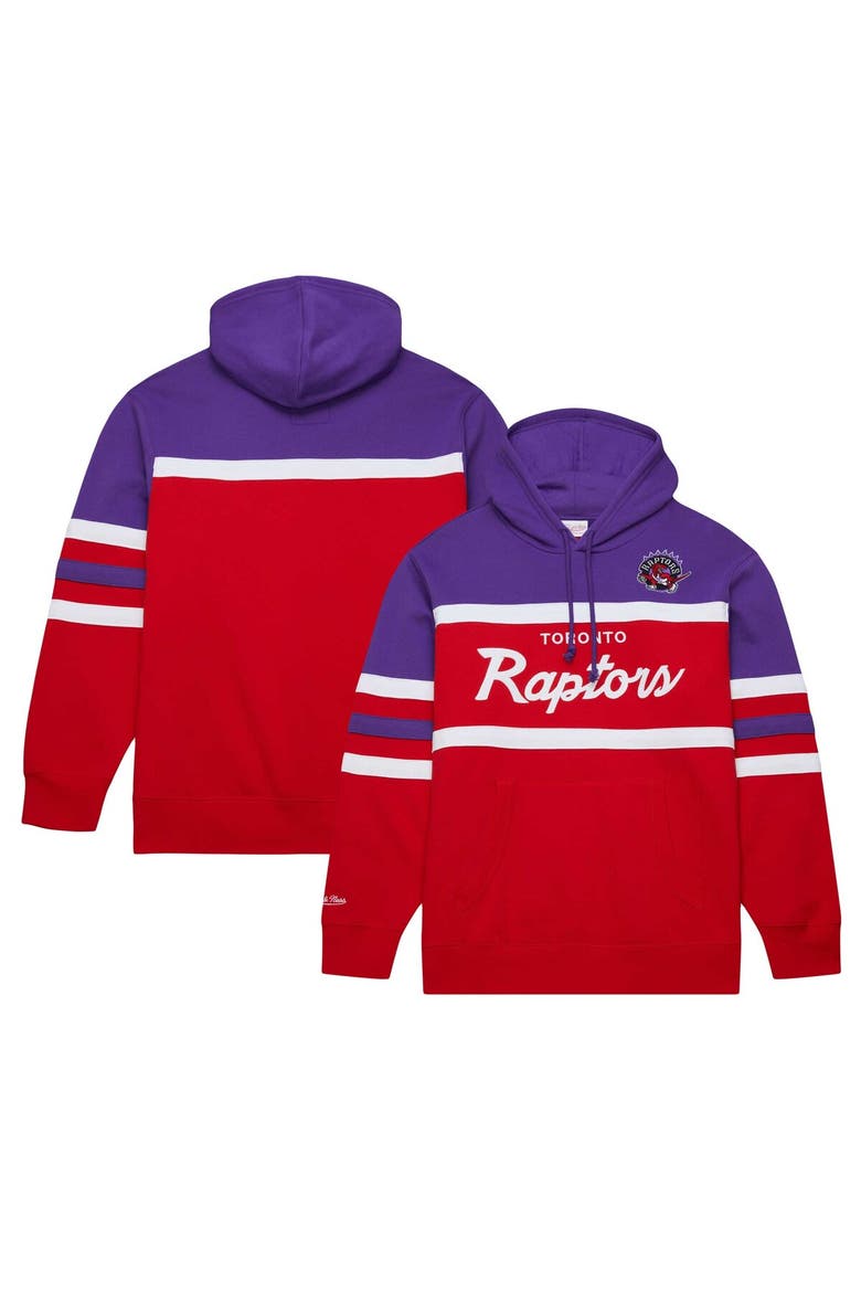 Men's Mitchell & Ness Red/Purple Toronto Raptors Head Coach Pullover Hoodie, Main, color, Red