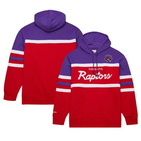 Men's Mitchell & Ness Red/Purple Toronto Raptors Head Coach Pullover Hoodie