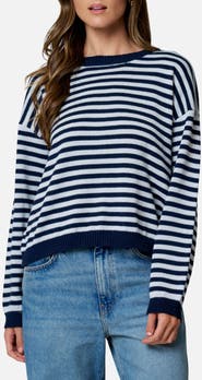 Blu Pepper Stripe Cotton Blend Sweater